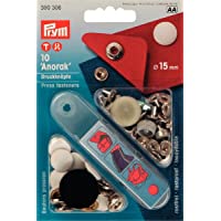 Prym 390306-Botón de presión para Anorak- Color Blanco- Metal- 15 mm